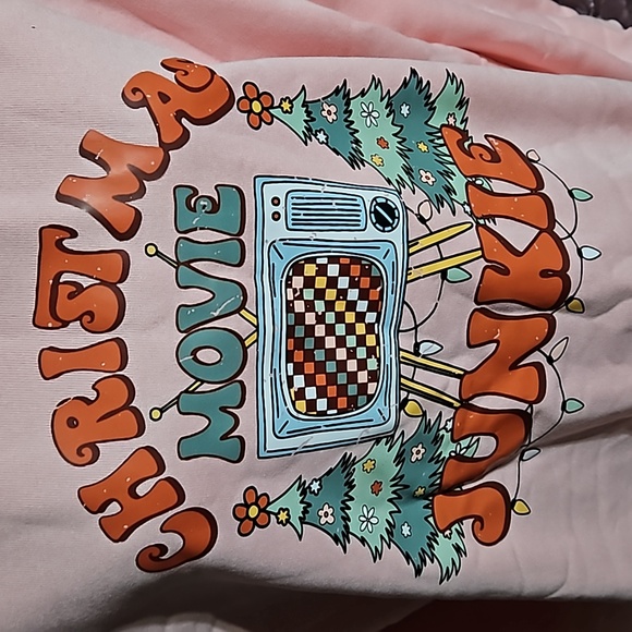 Holiday Plush Christmas Movie Junkie Sweatshirt size 2XL NWOT - Picture 2 of 6